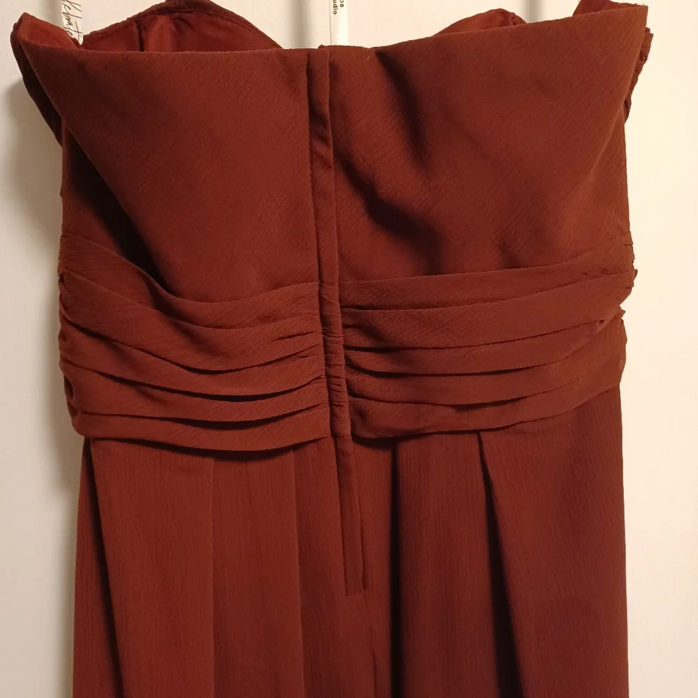 David's Bridal strapless chiffon dress size 8 - Picture 4 of 10